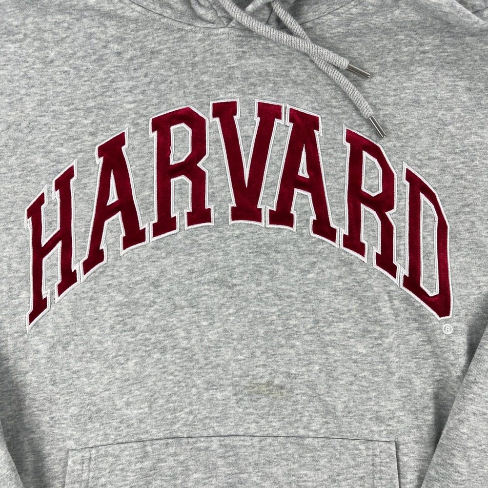 Harvard H&M Mens Medium Gray Hoodie Collegiate Graphic Pullover Sweatshirt - Picture 3 of 9